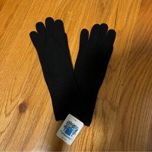 Portolano Black Cashmere Gloves NWT